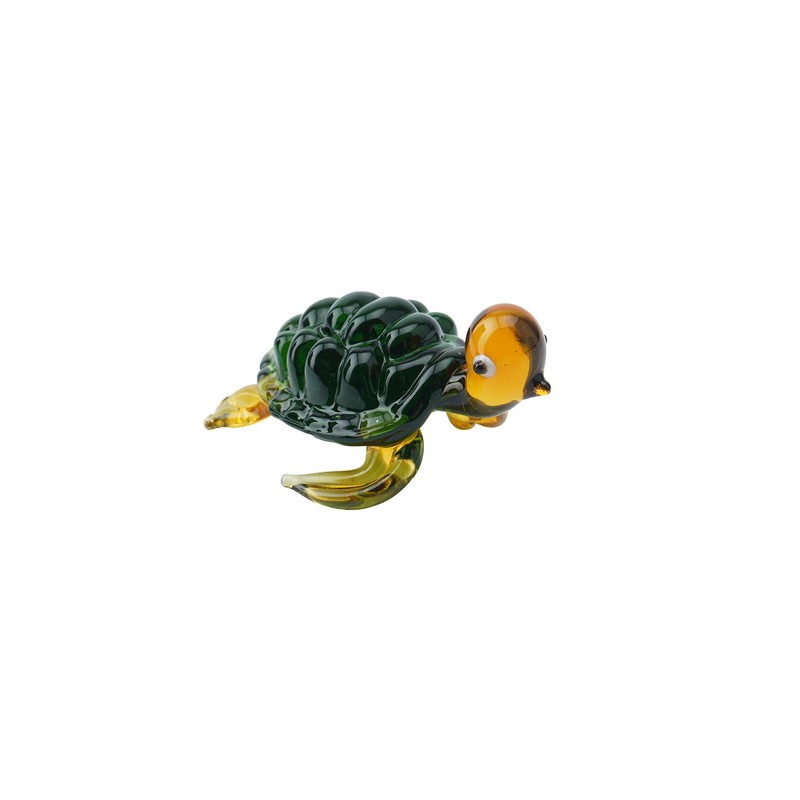 CGB Giftware Glass Turtle Ornament | Green | Gift Boxed