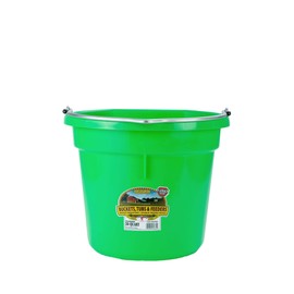 Little Giant Plastic Animal Feed Bucket (Lime Green) Flat Back Plastic Feed Bucket with Metal Handle (20 Quarts / 5 Gallons) (Item No. P20FBLIMEGRN6)