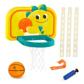 B. toys – Hanging Basketball Net – Adjustable Height – Mini Ball & Air Pump – Sports Toys & Active Play – 3+ Years– Dinosaur Dribbler
