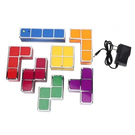 DIY Creative LED Night Light, Tetris Stackable Night Light Magic Blocks Desk Lamp Light Home Décor Teens Adults Gift(US Plug)