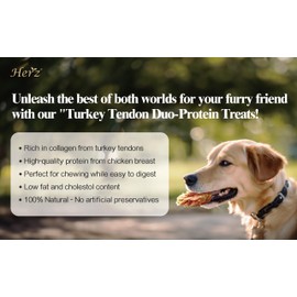 Herz Duo-Protein Turkey Tendon & Chicken Rope (S) 3 oz, Made with 100% USA-Sourced Turkey Tendon, Natural Dog Chew for Small Dogs, Wrapped in Chicken, Rawhide-Free, Hypoallergenic, Puppy-Friendly