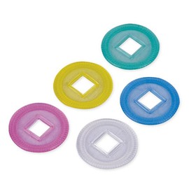 Acrylic Mahjong Mah Jongg Rack and Pusher Combo - Multi - Color - Set of 4 with 100 pcs Coins (5 Color)