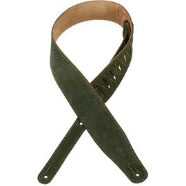 Levy's Leathers 2.5" Suede Leather Guitar Strap Celtic Knot Emboss Design; Green MS26CK-GRN