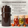 Fermentation Crock 1 Gallon - Sauerkraut Crock with Lid, Weights