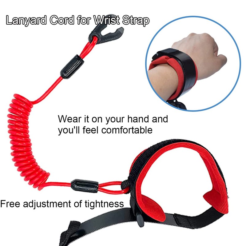 EATBALE 8M0092850 Boat Safety Kill Stop Switch Connector Lanyard Cord