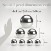 MIJOMA Set di 7 palline decorative da giardino in acciaio
