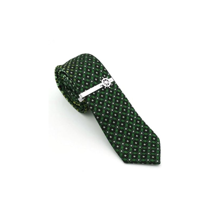 Ship Vessel Navigational Rudder Silver Zinc Alloy Tie Clasp Clip