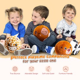 VangeBow Silent Indoor Soccer Balls for Toddlers, Inflatable Soft Plush Baby Toddler Soccer Ball Toys Gifts for 0+Year Old Boy Girl First Birthday Gift (Capybara, Pump Include)