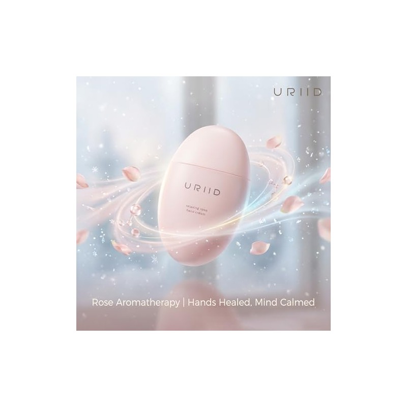 Crema/loción relajante para manos Uriid con rosa, manteca de karité