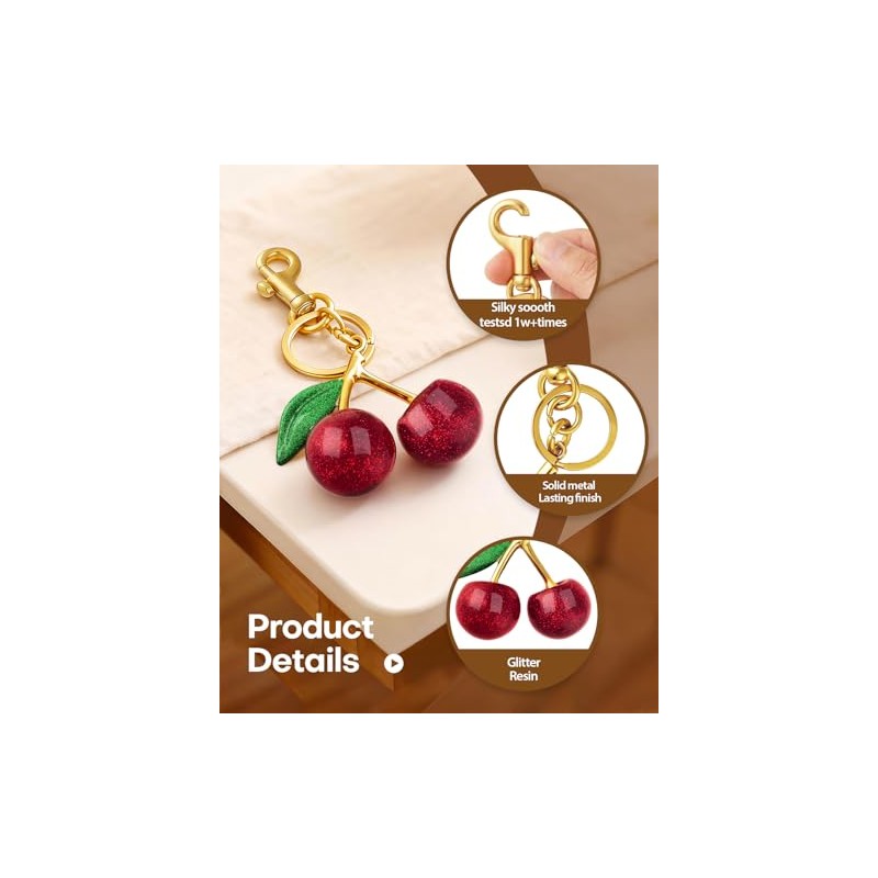 Adorable Cherry Keychain Bag Charm for Women