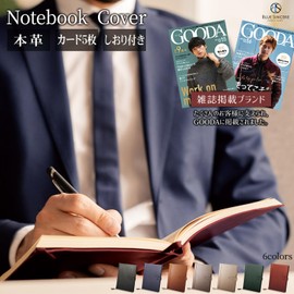BLUE SINCERE NC0 Notebook Cover, B6, Genuine Leather, Slim Notebook Cover, College Notebook, Pen Holder, Bookmark Included, Card Slots, 5 Colors