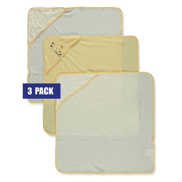 Rene Rofe Baby Girls' 3-Pack Hooded Bath Towels - yellow