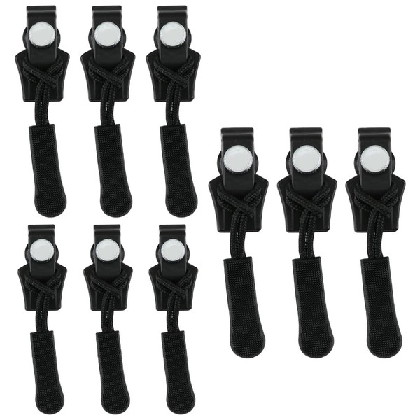 9PCS Zipper Puller Replacement, 3 Sizes Zip Repair Kit, Removable