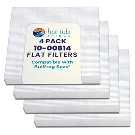 Hot Tub Flat Filters Replacement for Bullfrog Spas® 10-00814 (4 Pack) - Optimal Filtration, Cleaning Efficiency, Strong Water Flow and Reduce Pump Strain - Plastic-Free Spa Pool Filter