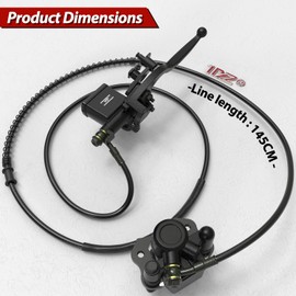 1PZ BS1-N05 Rear Hand Hydraulic Disc Brake Master Cylinder Caliper Assembly Kit for Chinese Taotao Roketa Sunl Buyang Coolsport Kazuma 50cc 90cc 110cc 125cc Go-Kart Quad ATV Dirt Mini Bike