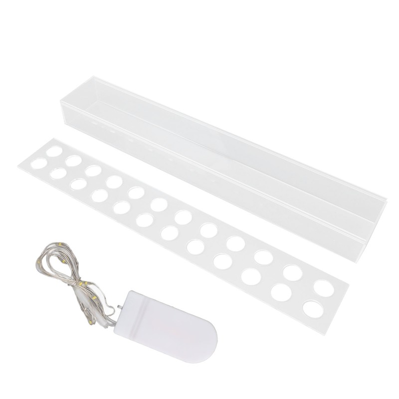 Acrylic Flower Vase Rectangular Long Clear Floral Centerpiece Votive Box