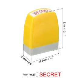 PATIKIL Yellow Rectangular Self-Inking Stamp, Red Ink, 53 x 42.5 mm