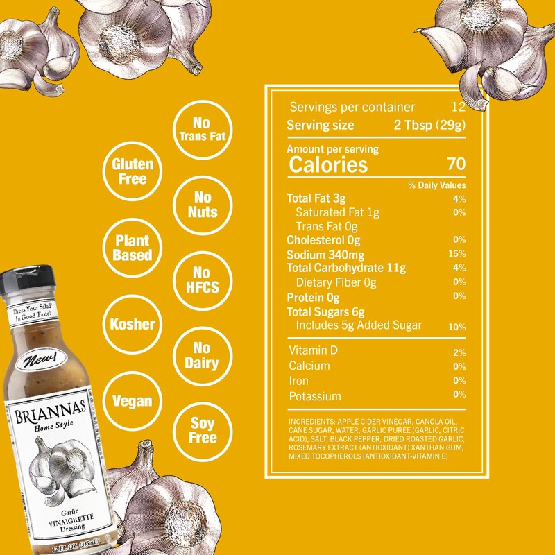 BRIANNAS - Home Style Garlic Vinaigrette Dressing – Fine Salad