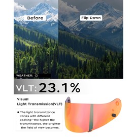 Soman CL-17 Visor Replacement, HJ-09 Face Shield Compatible with CL-16 CL-15 CL-SP CS-R1 CS-R2 CS-R3 AC-12 FS-10 FS-15 FG-15 IS-16 (Smoke Revo Red)