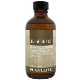 Plantlife Baobab Carrier Oil - Cold Pressed, Non-GMO, and Gluten Free Carrier Oils - For Skin, Hair, and Personal Care - 4 oz
