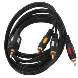Glowster 3X RCA Audio Cable, 1.8 m, Black