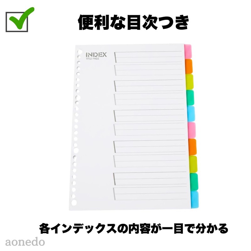Color Index B5 26 Holes 10 Thread File Dividers PP