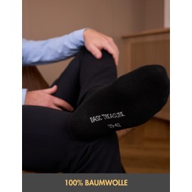 Basic Treasure 10 Pairs of 100% Cotton Men's Socks, Premium Cotton Socks, Black, Pure Cotton Socks for Business and Everyday Use, black