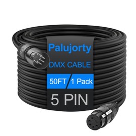 5 Pin DMX Cable 50FT with twist locking with 3 Conductors for Stage Lighting DJ Lights & Controller