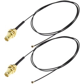 VGOL 2Pcs IPEX 4 to RP-SMA Cable Antenna Replacement Compatible with Intel AX200NGW 8265AC 8265NGW 7265AC 9560AC M.2 NGFF IPX U.Fl MHF4 Coaxial Pigtail Cables