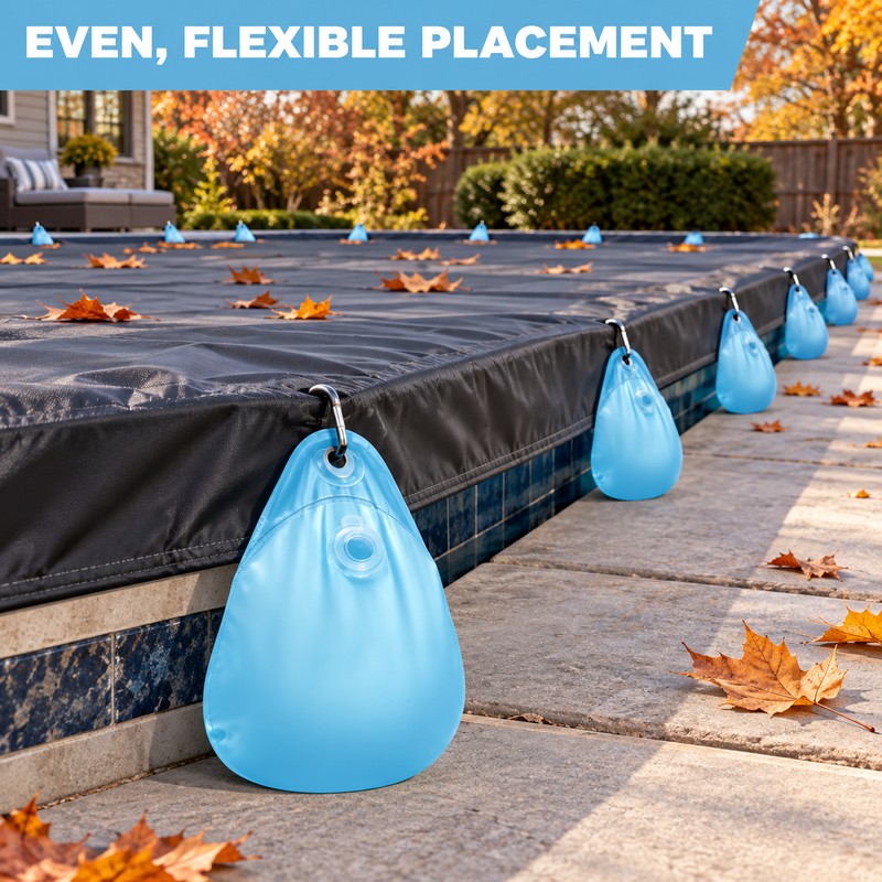 ShineTrip Fillable Pool Cover Weight Bag with Hook, PVC Winter