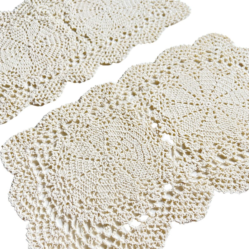 Phantomon Lace Doilies Handmade Crochet Placemats Cotton Doilies Cloth Lace,