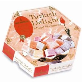 Koska Mixed Flavour Turkish Delight (250g) - Hand-Made, Dusted Rose, Lemon, Orange and Mint Turkish Delight