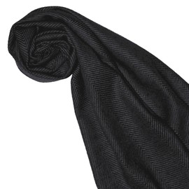 Lorenzo Cana Luxury Men's Winter Scarf, 100% Cashmere, Fluffy, Lightweight, Natural Fibre, Herringbone Pattern, 7822977711 - 30 x 180 cm