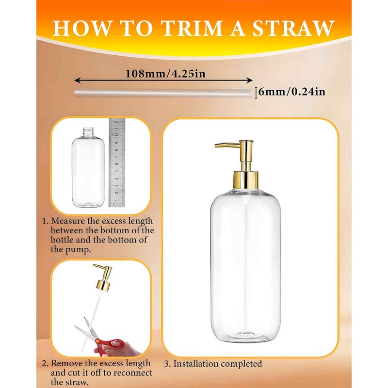 DAWZMR 6 Pack Gold Soap Dispenser Pump, Top Replacement for