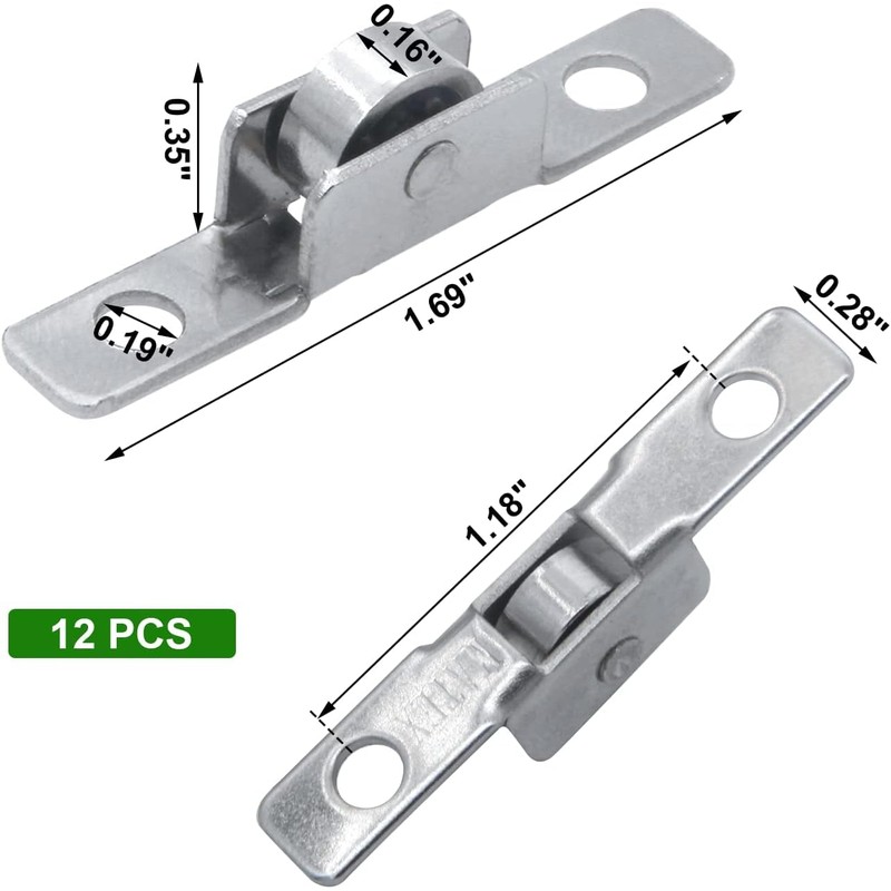 Zarique 12 Pack 3/8 inch Push-Pull Sliding Window Single Roller