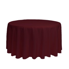 YOUR CHAIR COVERS - 120 Inch Round Premium Polyester Tablecloth - Burgundy, Linen Table Cloth for Standard Round Tables