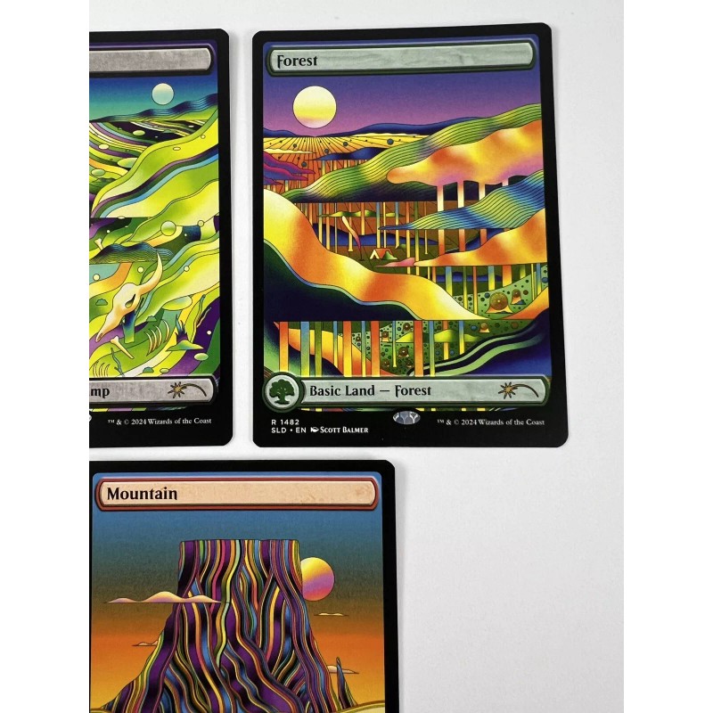 5 MTG Secret Lair Strange Sands Island Mountain Swamp Plain