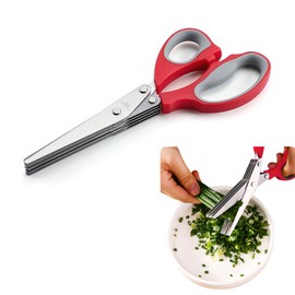 Coollooda Shredder Scissors 5 Blade Kitchen Scissors Shredder Scissors Stainless Steel Kitchen Scissors Multi-functional Utility Scissors Corrosion Resistant Durable Shredding Personal Information