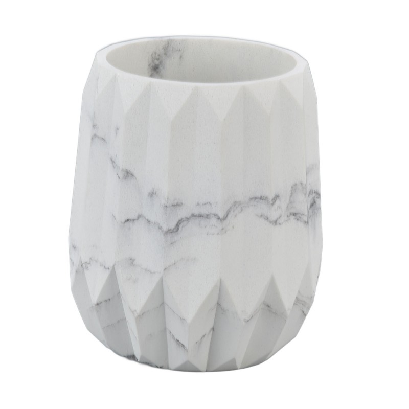 Makeup Brush Holder Durable Glossy Resin Large Capacity Modern Design