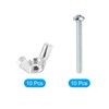 uxcell 10 Set Screw Bolts Kit with Wing Nut, Carbon