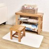 STARVAST Bamboo Shower Stool Small Wood Shower Bench 10 inch