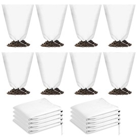 8 Pcs Winter Plant Covers Freeze Protection, 39.4x23.6 Inch Horizontal Shrub Tree Plant Protection Bags with Drawstring Plant Protector Shrub Frost Blanket for Winter Outdoor Garden Potted Plants