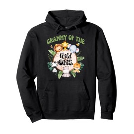 Grammy Of The Wild One 1st Birthday Safari Family Matching Pullover Hoodie