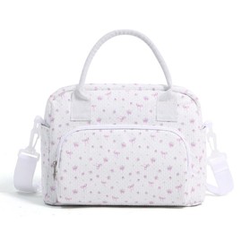 MEXS Lunch Bag Tote Bag Lunch Organizer Lunch Holder Insulated Lunch Cooler Bag 11L for Picnic Office for Women/Men:_Purple flower