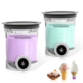 2 Pack Swirl CREAMi Pints and Lids Replacement for Ninja Swirl NC700 Series Ice Cream & Soft Serve Makers, BPA-Free, Leak-Proof & Dishwasher Safe