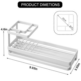 Toothbrush Holders for Bathrooms with Drainage, 4 Slots Tooth Brushing Organizer for Bathroom Countertop, Electric Toothbrush and Toothpaste Holder, Tooth Brush Organization White (Rustproof)