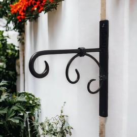 Arshi Nautical Black Iron Outdoor Hanging Brackets Wall Hooks for Bird Feeder Lanterns Wind Chimes Planters,Plants,Flower Pots, with Screws, Small, AR2024