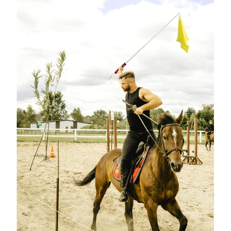 Telescopic Equestrian Training Flag Kit for Horse Training – Red