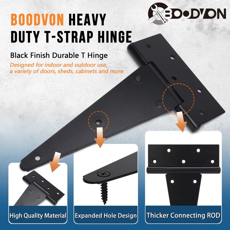 BOODVON Heavy Duty T Hinge Tee Hinge T Strap Hinge