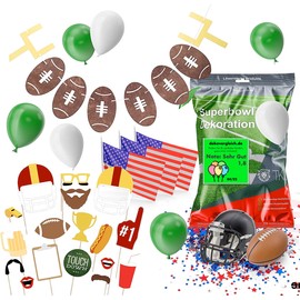 TK Group Timo Klingler XXL Super Bowl American Football Decoration Set Over 100 Pieces, Balloons, Garland, Confetti and Much More